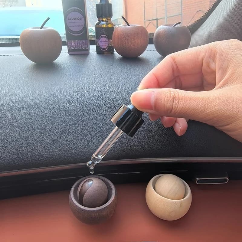 Wooden Car & Home Essential Oil Diffuser Set-Made of Wood Natural Fragrance Diffuser Suitable for Bedroom Living Room Auto Decor