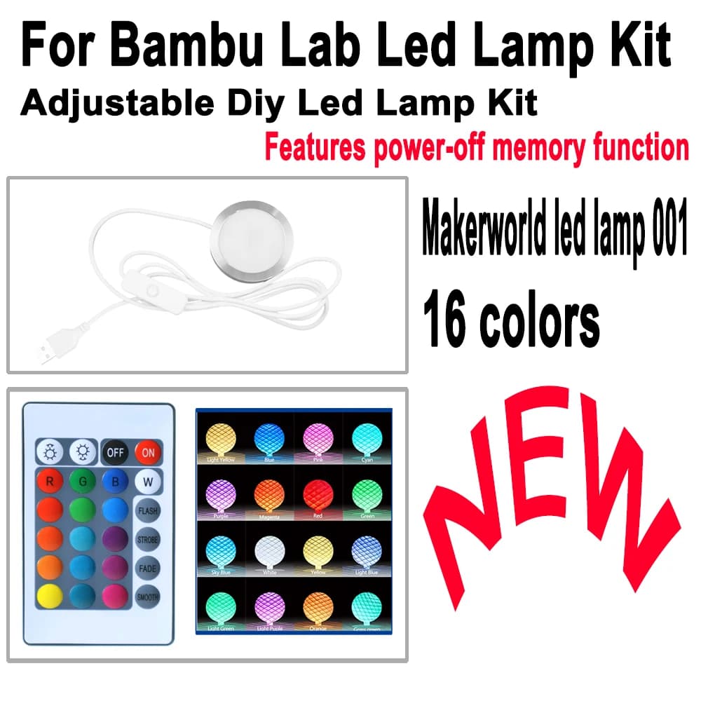 Hardware per luce a led Kit luce Bambulab 001 Parti Modello fai da te Accessori per stampante 3d per kit luce regolabile Bambu Lab