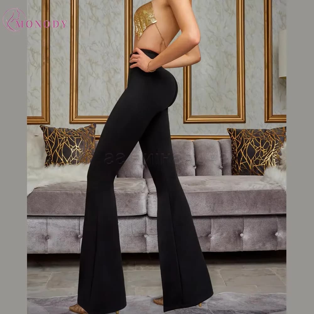 Leggings da donna a vita alta con spacco sul davanti, collant sollevatori di testa, pantaloni push up da donna, pantaloni da palestra e modellanti