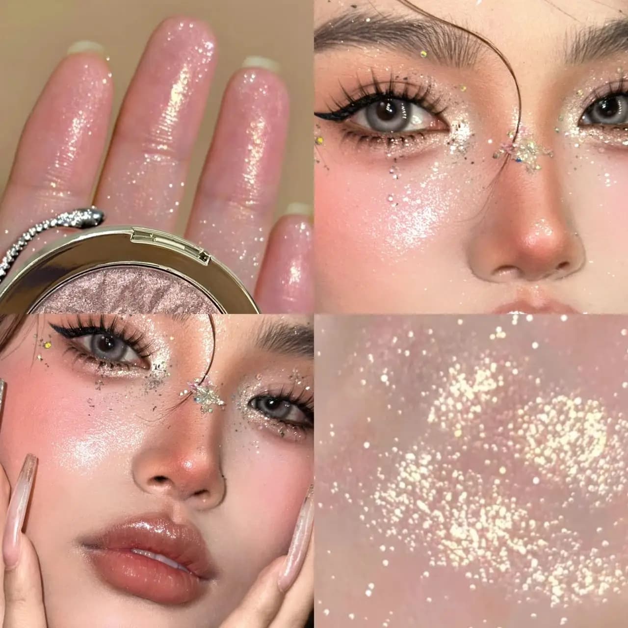 Faiccia Diamond Glow Highlighter Waterproof Long Wear Multi Scene Face Makeup