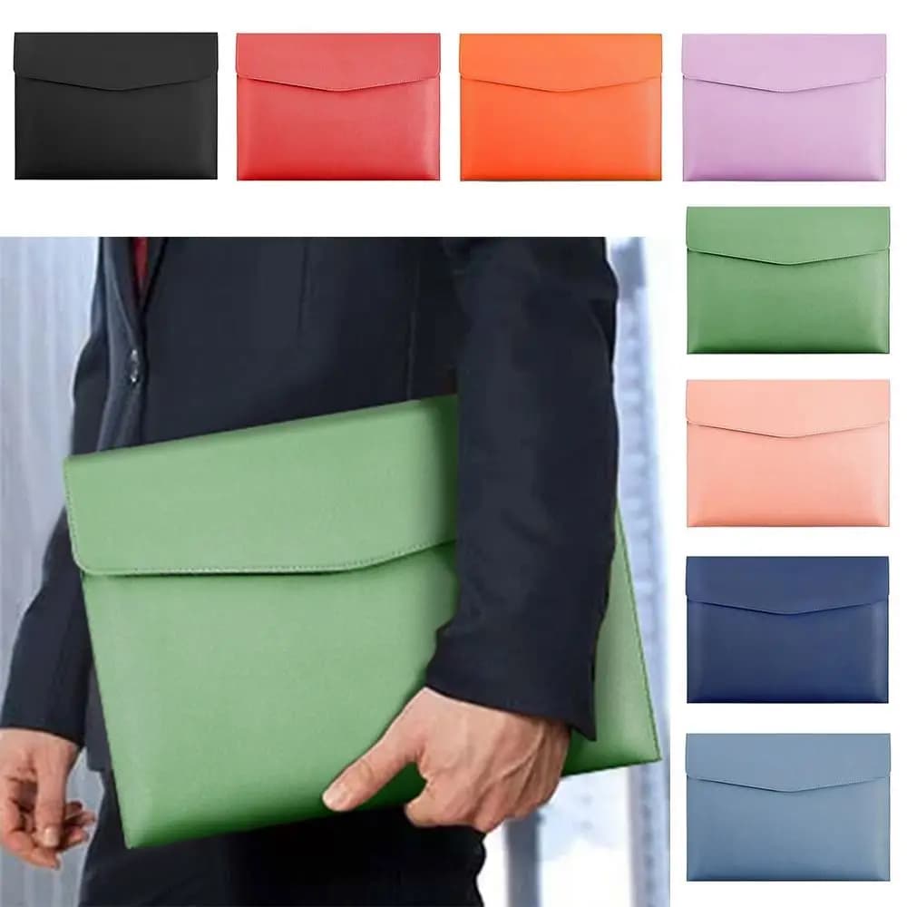 Document Organiser Leather Leather Document Pouch Large Capacity A4 Leather File Folder File Bag Women Men