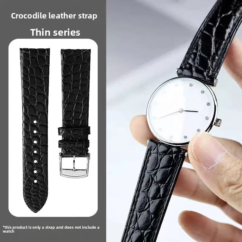 12 13 16 18 19 20mm soft crocodile leather strap ultra-thin for Longines L4 L2 The VC MIDO Cartier women's strap bracelet