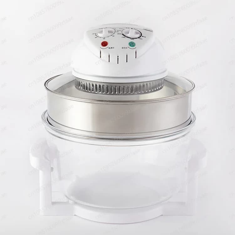 Household Halogen Convection Oven Transparent Glass Air Fryer Mechanical Timer Temperature Control 110V/220V For Kitchen Cooking