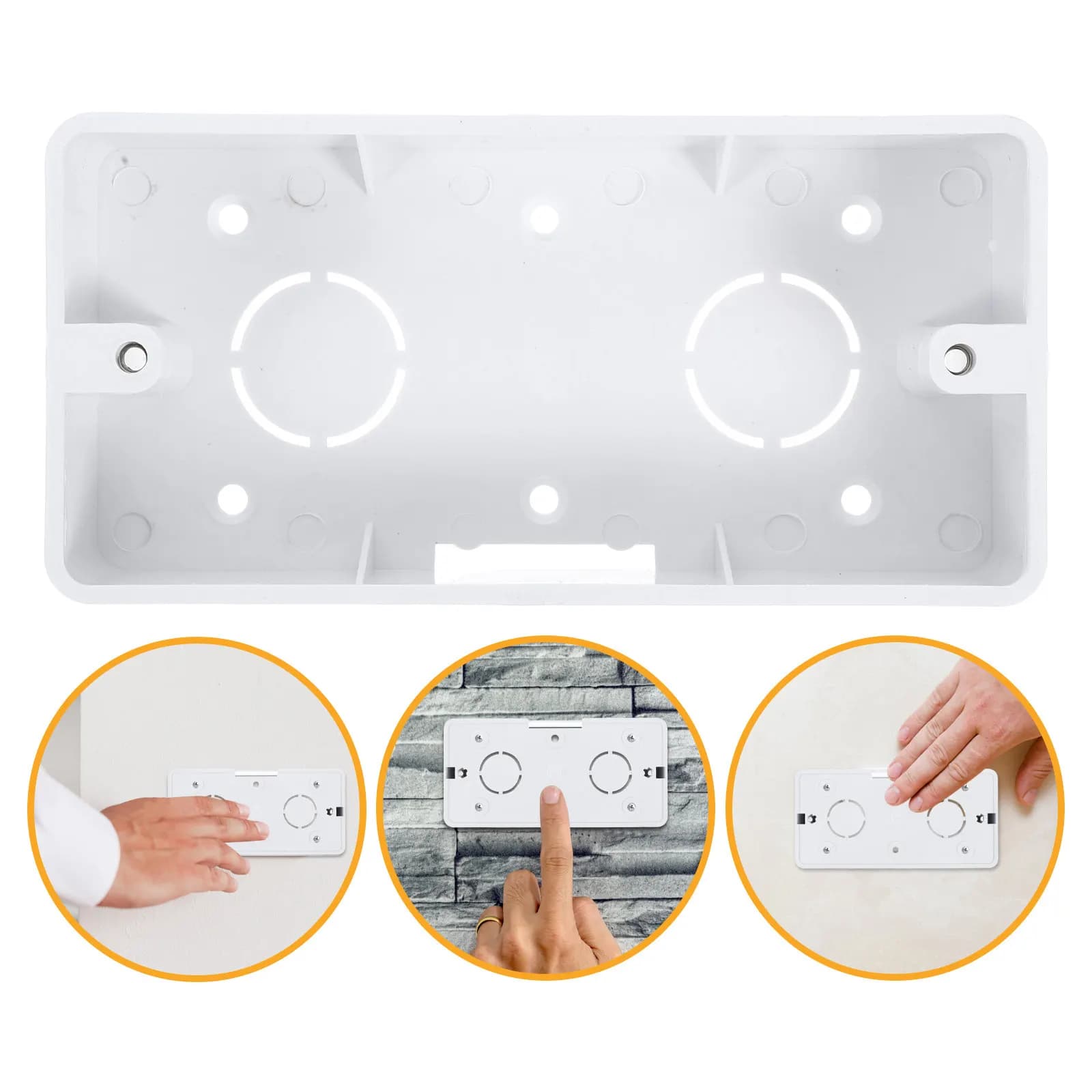 Scatola Elettrica Standard 118 per Montaggio a Parete, Contenitore in Plastica per Riparazione Interruttori e Prese, Gestione Cavi