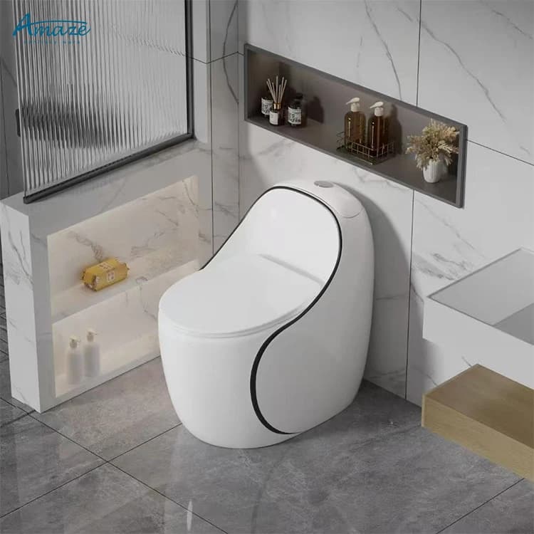 Factory Luxury Round Egg Shape One Piece Toilet Commode Siphon Color Water Closet Floor Mounted WC for Bathroom