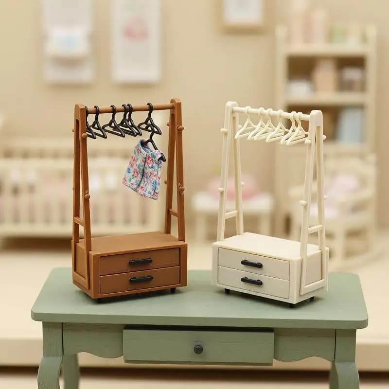 2026 NEW 1PCS Miniature Furniture Mini Clothes Hanger Dry Rack 1 Set Dollhouse Model Apparel Hanger Doll House Decor Accessory