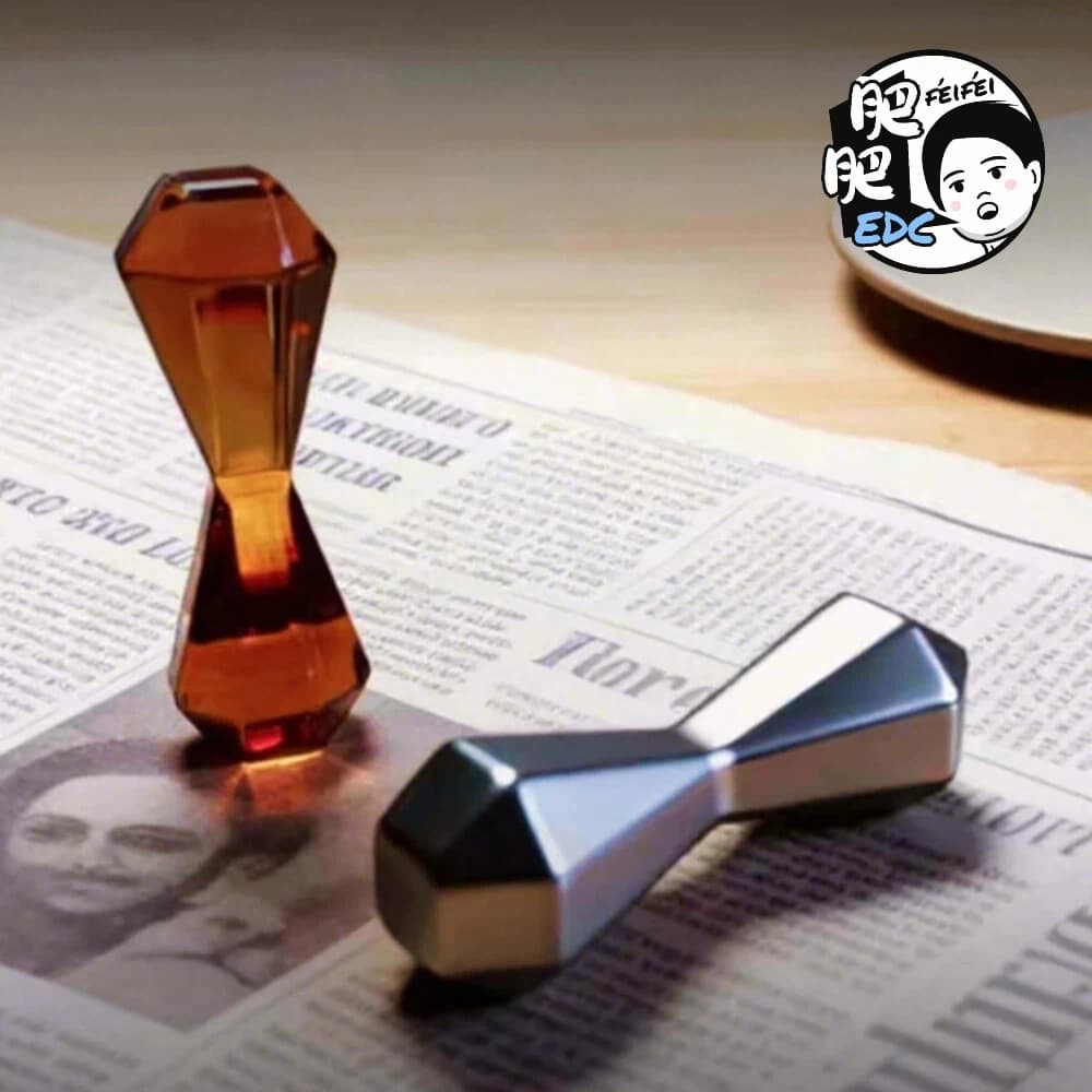 FeiFei EDC Baole Zhu Polygon Fingertip Dumbbell in Titanium PEI, Antistress Fidget Toy for Adults, Original Design