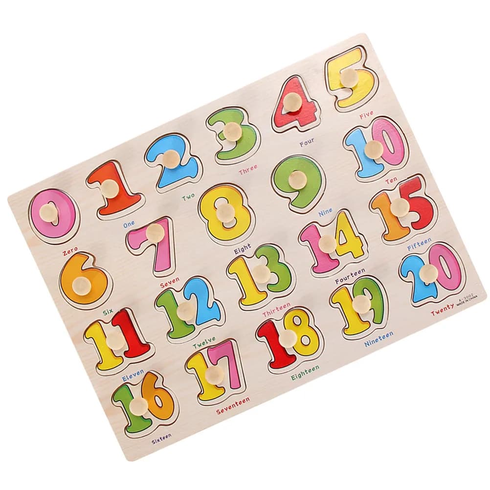Numeri in Legno Educativi per Bambini, Gioco di Apprendimento Colorato e Liscio, Sviluppo delle Abilità Motorie, Puzzle in Legno