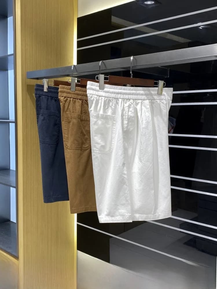 Men's Comfortable Cotton Shorts Casual Versatile Summer Fashion Five-Quarter Straight Leg Loose Elastic Waistband