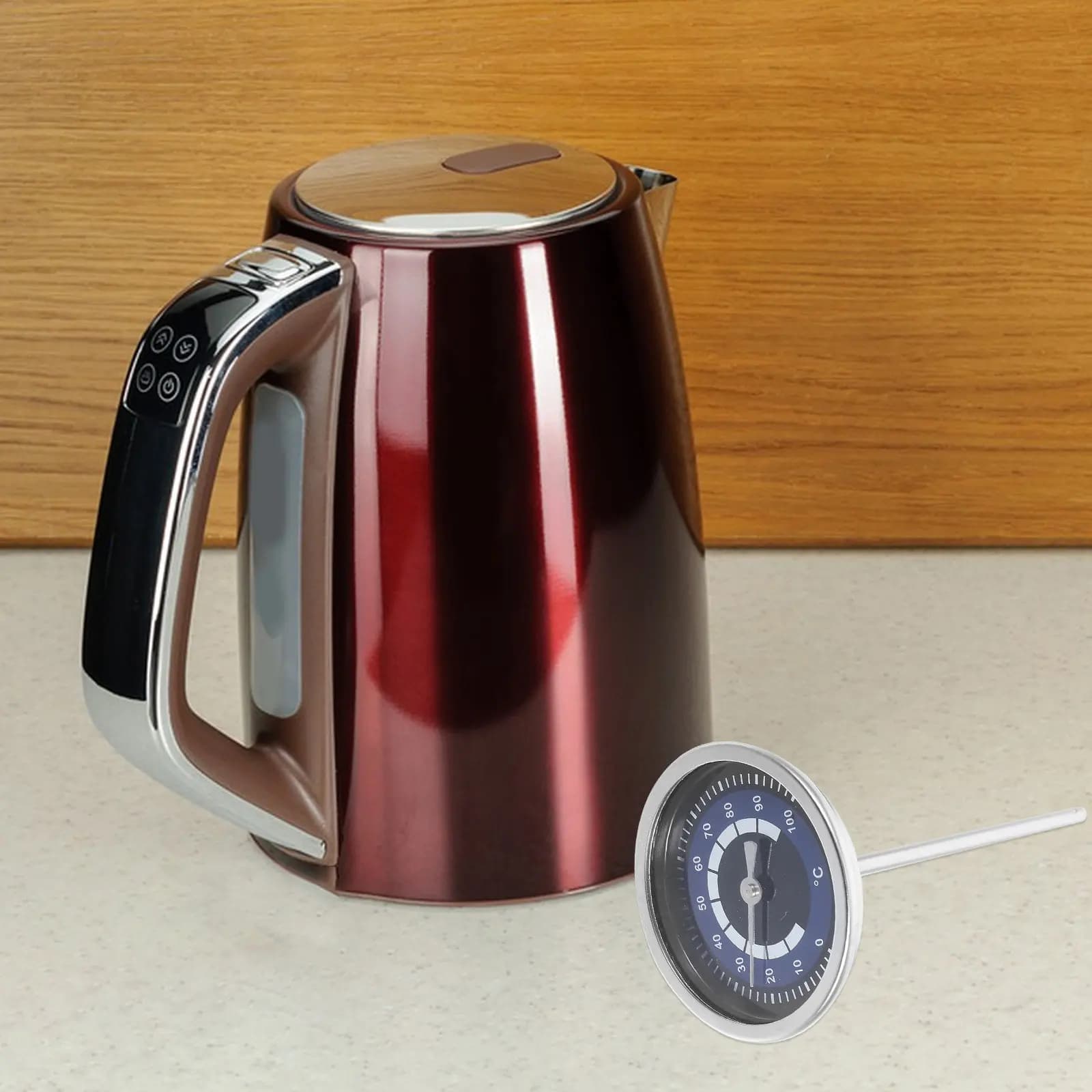 Termometro di Alta Precisione in Acciaio Inox per Bollitore Elettrico, Monitoraggio Accurato della Temperatura dell'Acqua con Display a Quadrante
