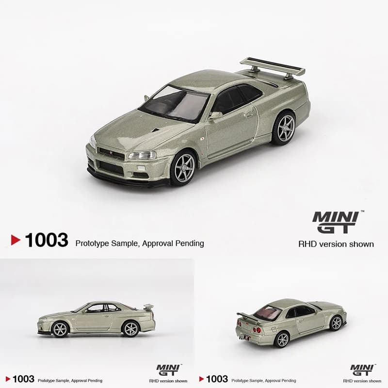 MINIGT In Magazzino 1003 1:64 Nissan Skyline GTR R34 V Spec II Nür Millenium Jade Pressofuso Modello di Auto Collezione di Giocattoli