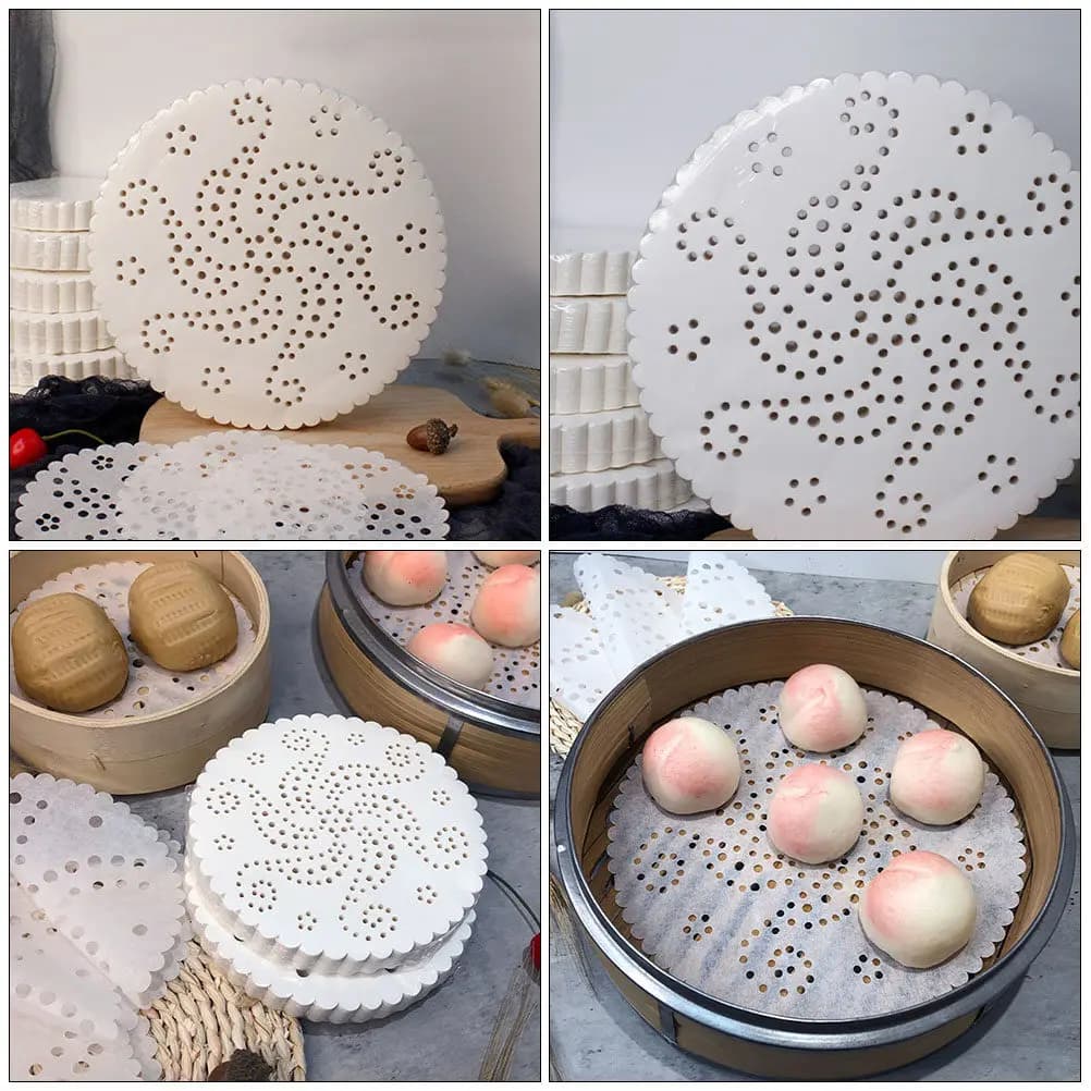 100Pcs Premium Baking Paper Liner Non-Stick Waterproof Oil-Proof for Oven Air Fryer Steamer Microwave Baking Cooking Grilling