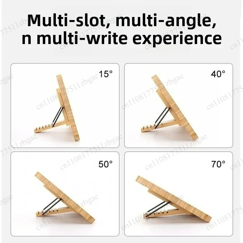 Foldable Multi‑Angle Adjustable Bamboo Drawing Tablet Stand Holder Fit 11in 12.9in IPad for Art Creation Use