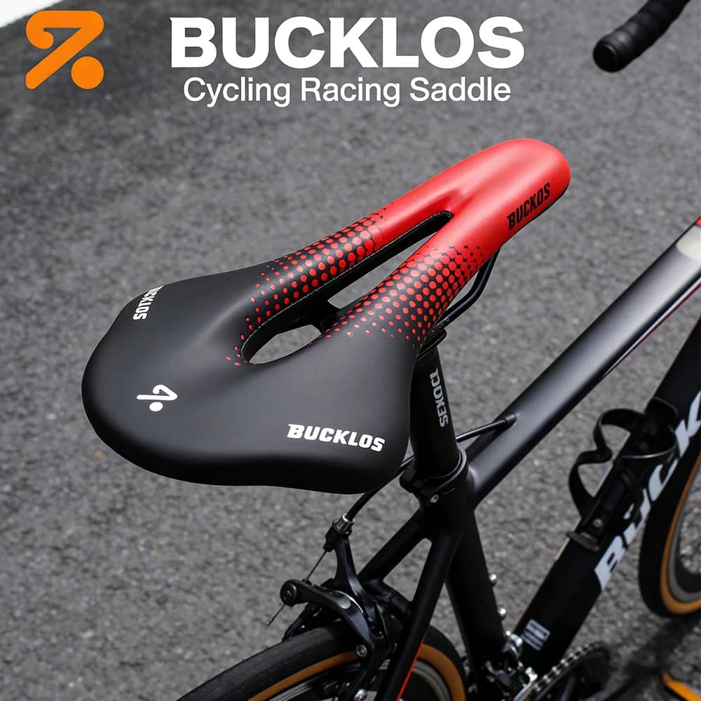 Sella da Bici BUCKLOS per Corsa, MTB e Bici da Strada, Cuscino Morbido e Confortevole con Supporto Posteriore Ergonomico 3D Traspirante