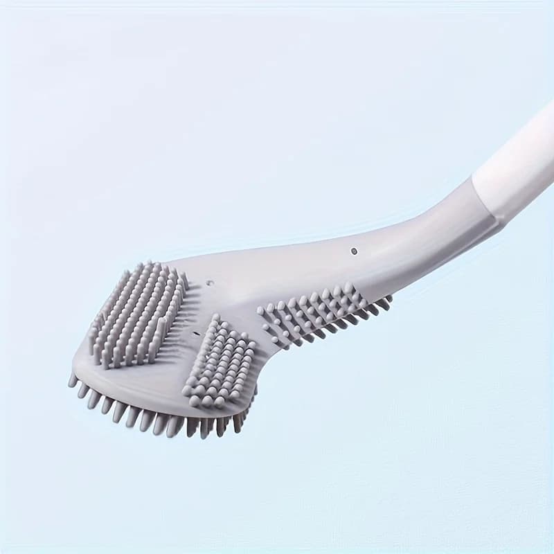 1 spazzola per WC flessibile con manico lungo e rotazione a 360 gradi - Design da parete per una pulizia facile ed efficace