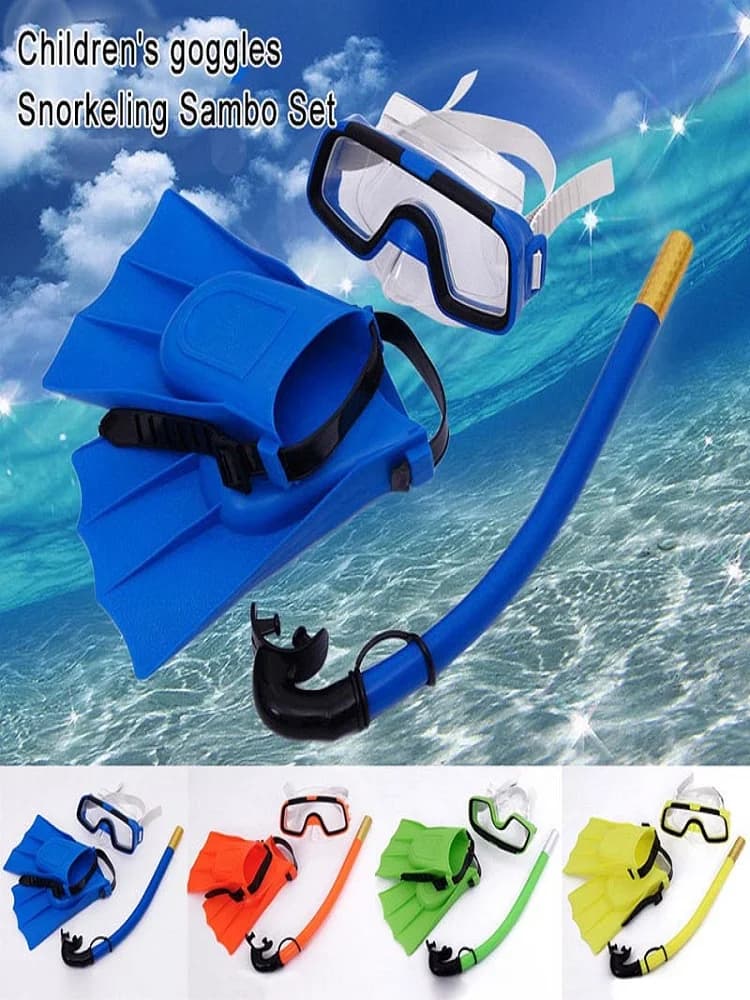 Children's Underwater Mask Snorkeling Set Snorkeling Dry Snorkeling Diving Swimming Panorama Anti-lost Eggling Glasses Accessory