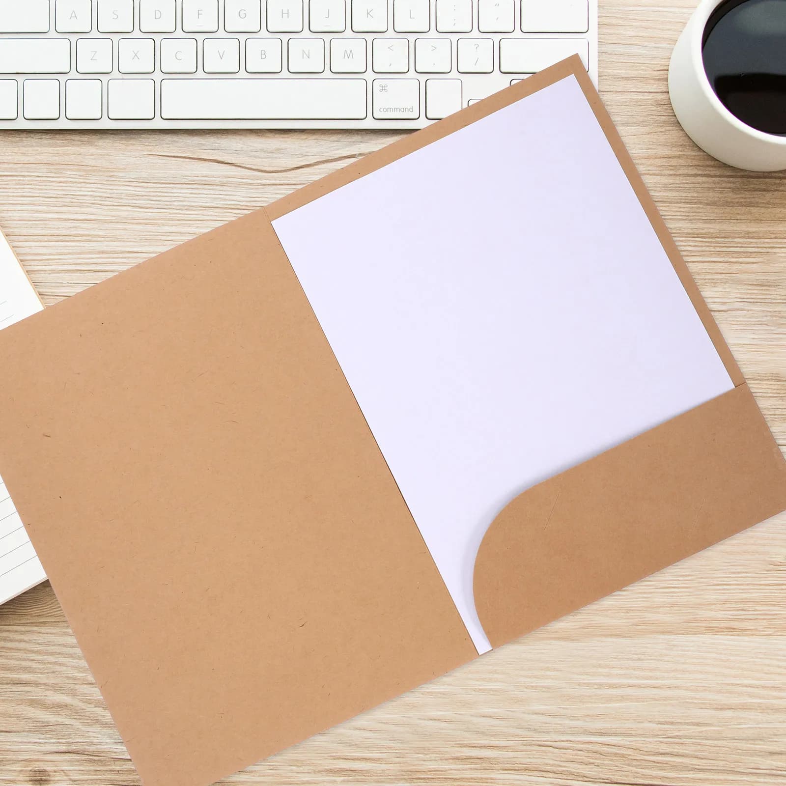 10Pcs A4 Paper File Organizer Kraft Folder Single Slot Dust Protection Closure Sturdy Document Holder for Office
