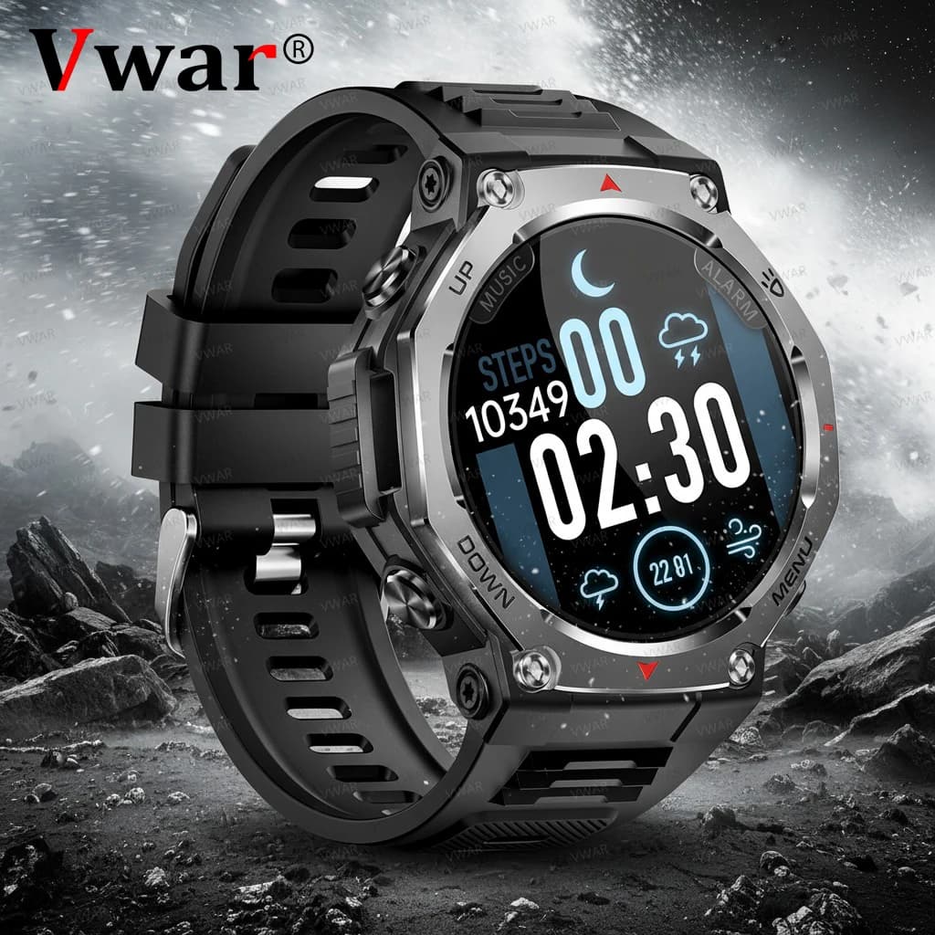 2025 Nuovo Sport Professionale Astuto Della Vigilanza Degli Uomini AMOLED Schermo Bluetooth Chiamata Orologi Torcia Elettrica 5ATM Impermeabile Smartwatch Esterno
