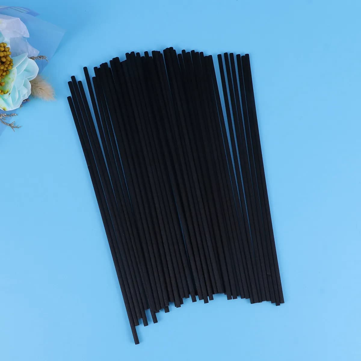 50 Pezzi Diffusori di Fragranza per la Casa, Accessori con Bastoncini Neri in Legno per Diffusione di Oli Essenziali, per Bagno