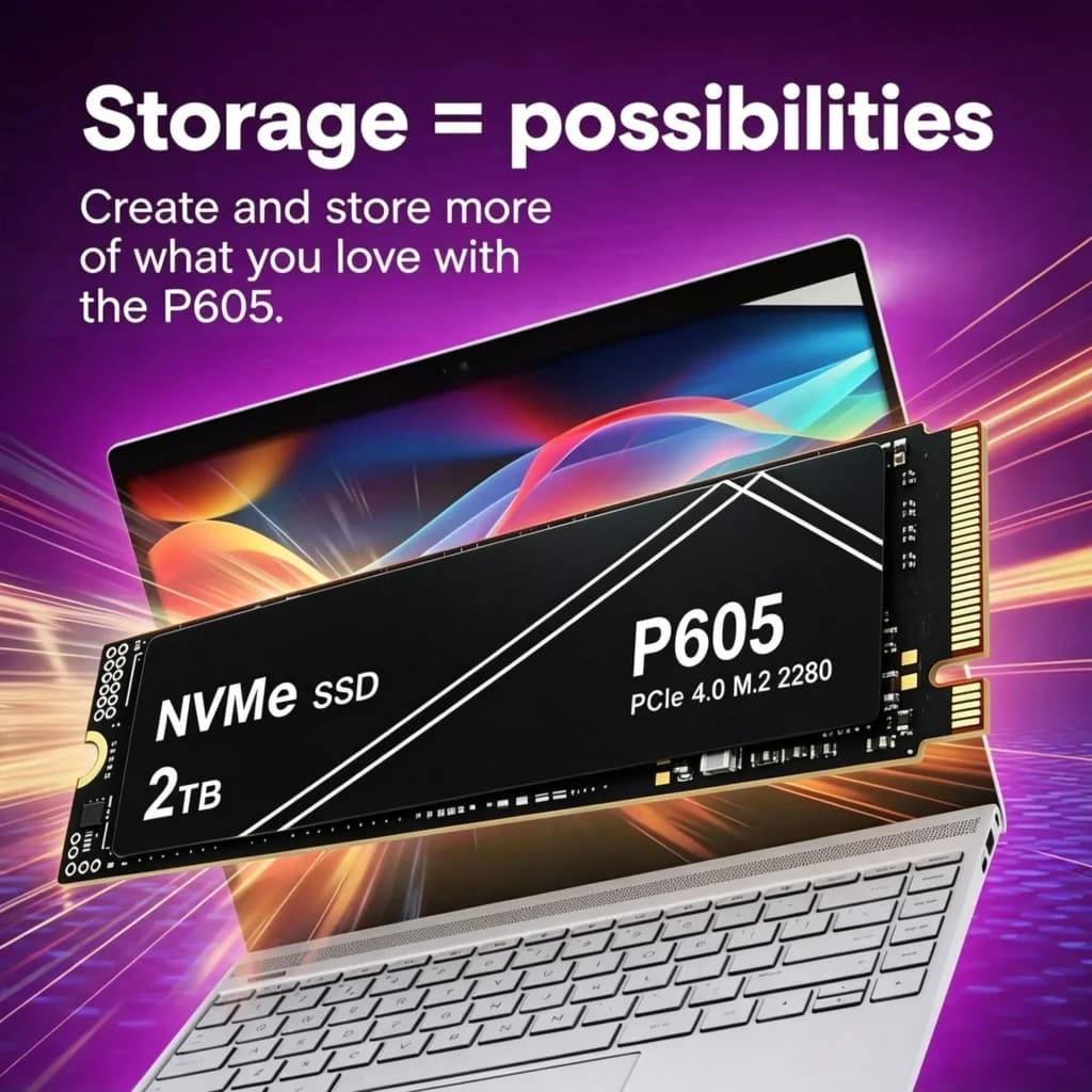 New P605 1TB 2TB 4TB NVMe PCIe Gen4.0 M.2.2280 SSD Solid State Drives for Gaming Computer Laptop PS5