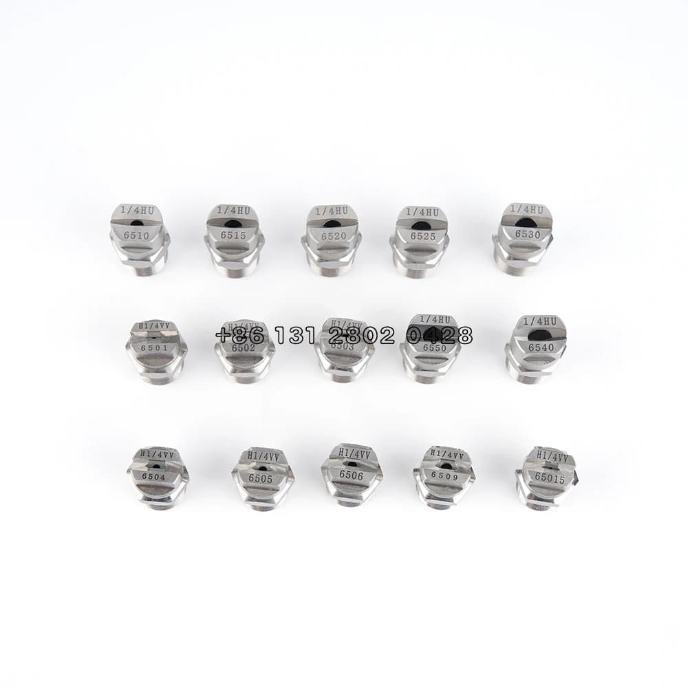 HU HVV 1/4 1/8 Atomizzazione ugello a ventaglio in acciaio inossidabile 15 25 40 50 65 80 95 Spray per la rimozione della polvere con ugello industriale da 110 gradi