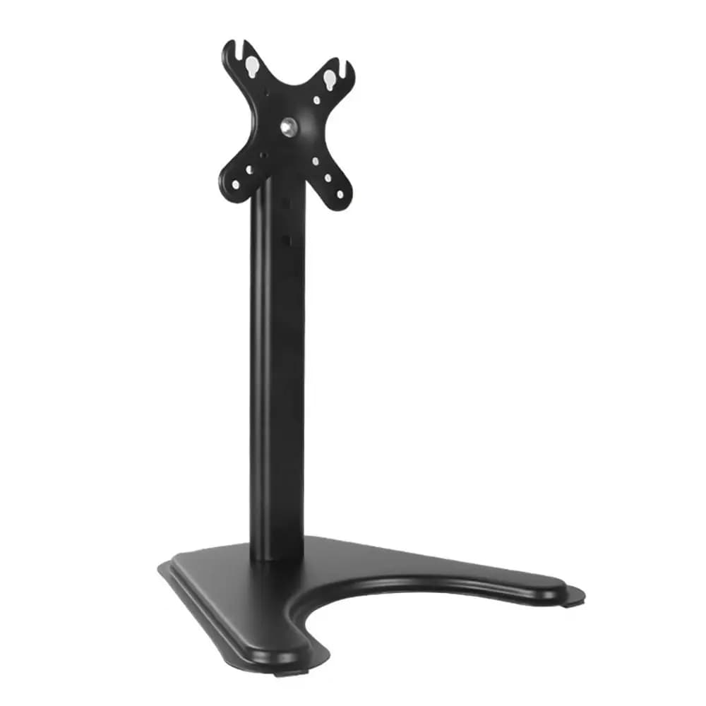 Supporto per Monitor Nero in Metallo, Braccio Girevole per Display LED, Base Grande, Altezza Regolabile, Supporto per Schermo Touch