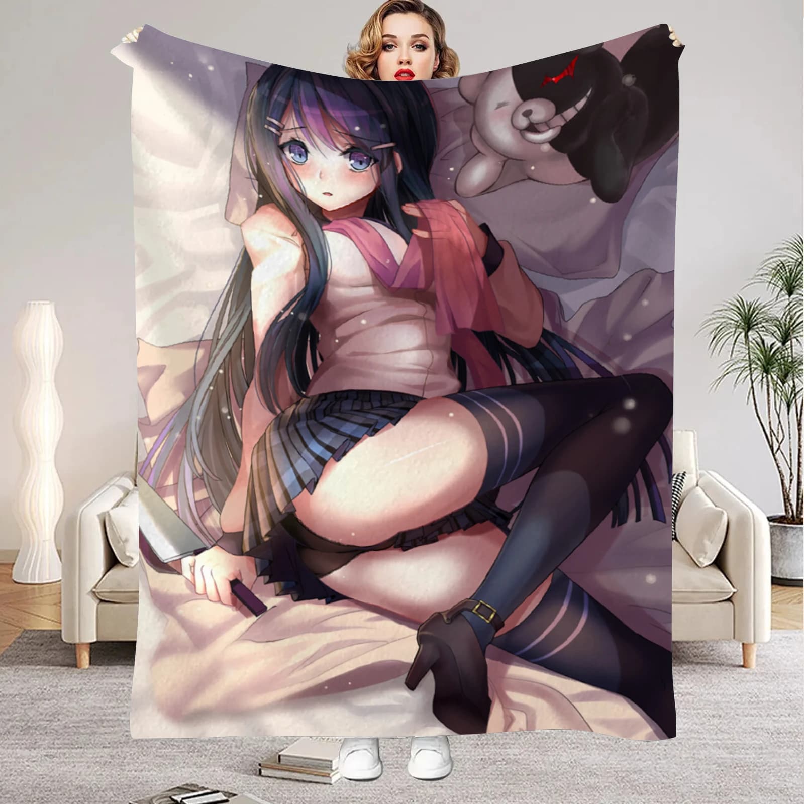 Coperta Danganronpa, Classica Coperta in Flanella Morbida e Soffice per Divano e Letto, Multi-Misura, per Tutte le Stagioni