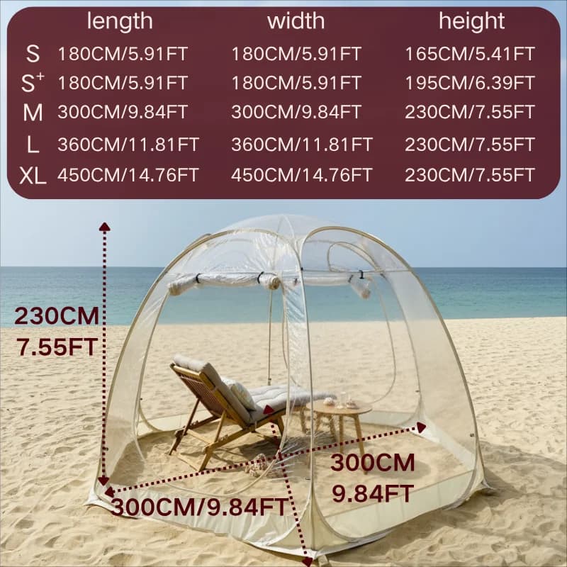 Large Bolla Tent in Quick Mount, Igloo Portatile per Esterni, Resistant to Far Cold, Winter Refuge for Camping and Garden