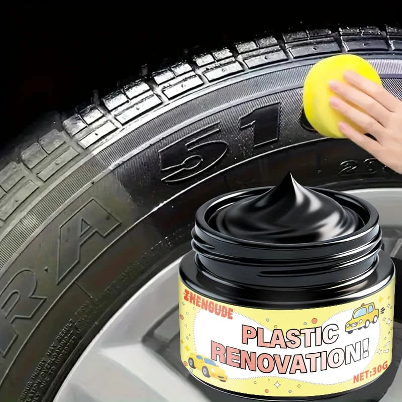 30g Tire Coating Wax Car Tire Retreading and Film Plating Cream Tire Shine Coating Wax Auto Rubber Parts Shiny Paste Anti-Aging
