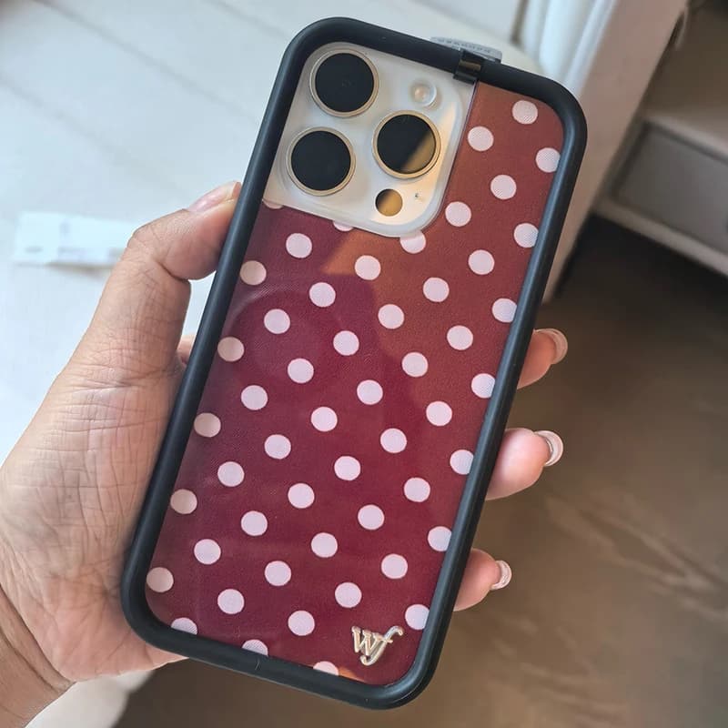 Custodia per telefono Wildflower Colors Polka Dots per iPhone 16 15 14 13 12 17 Pro Max Plus Air WF ins Blu Rosso Punto d'onda WF Cover Coque
