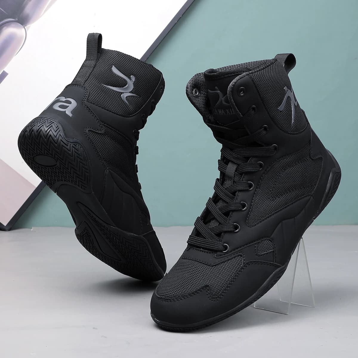 A6002 Scarpe da Boxe da Allenamento per Uomo, Scarpe da Wrestling in Mesh per Adolescenti, Sneakers Leggere per Fitness, Calzature Sportive da Esterno