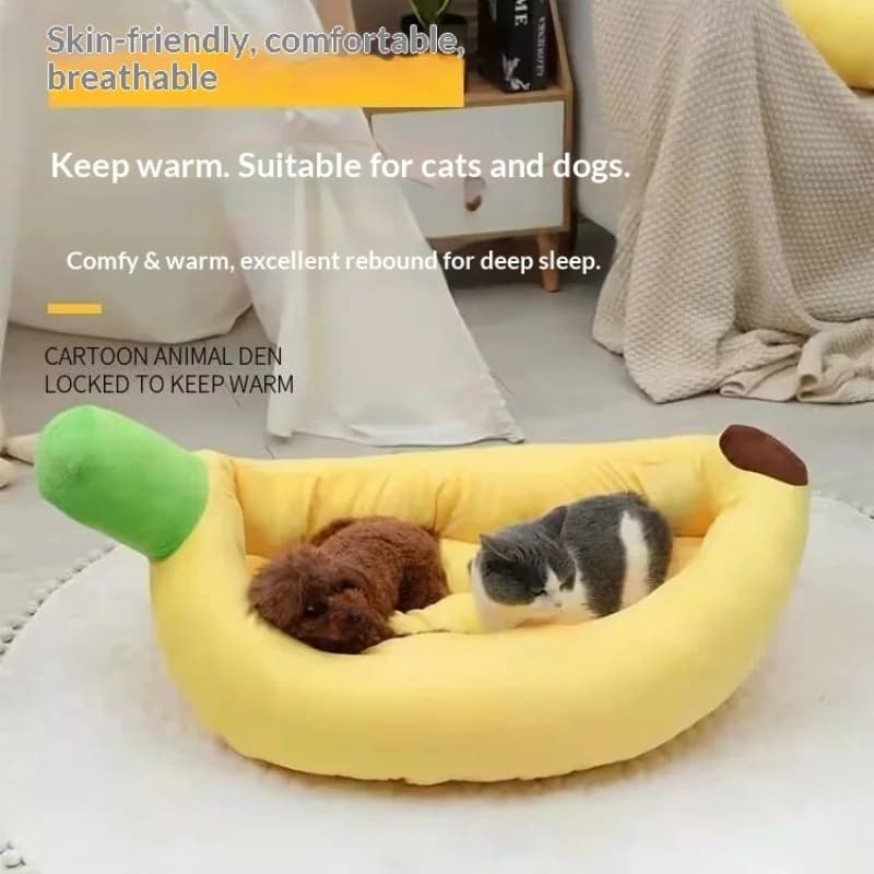Cuccia per animali domestici stile Banana Boat, calda, per cani e gatti, tappetino invernale, rivestimento lavabile, per animali di piccola e media taglia, divano riscaldante per animali domestici
