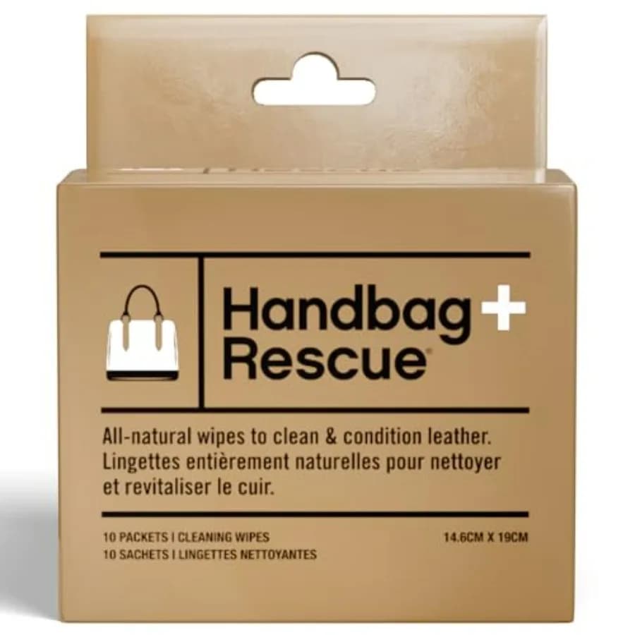 HandBagRescue All-Natural Cleaning Wipes. Remove Dirt and Surface Stains and Conditions Leather Handbags with Essential Oil. Bo