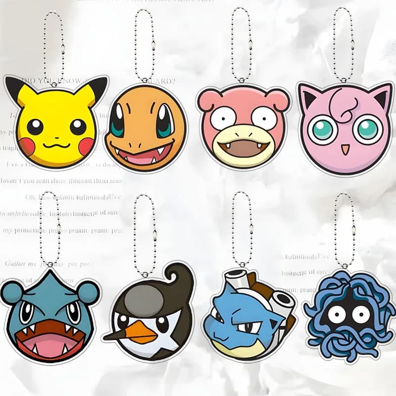 Q Versione Pocket Monster Portachiavi Eevee Mewtwo Squirtle Jigglypuff Slowpoke Personaggi dei cartoni animati Pacchetto Decor Borsa Portachiavi Regalo