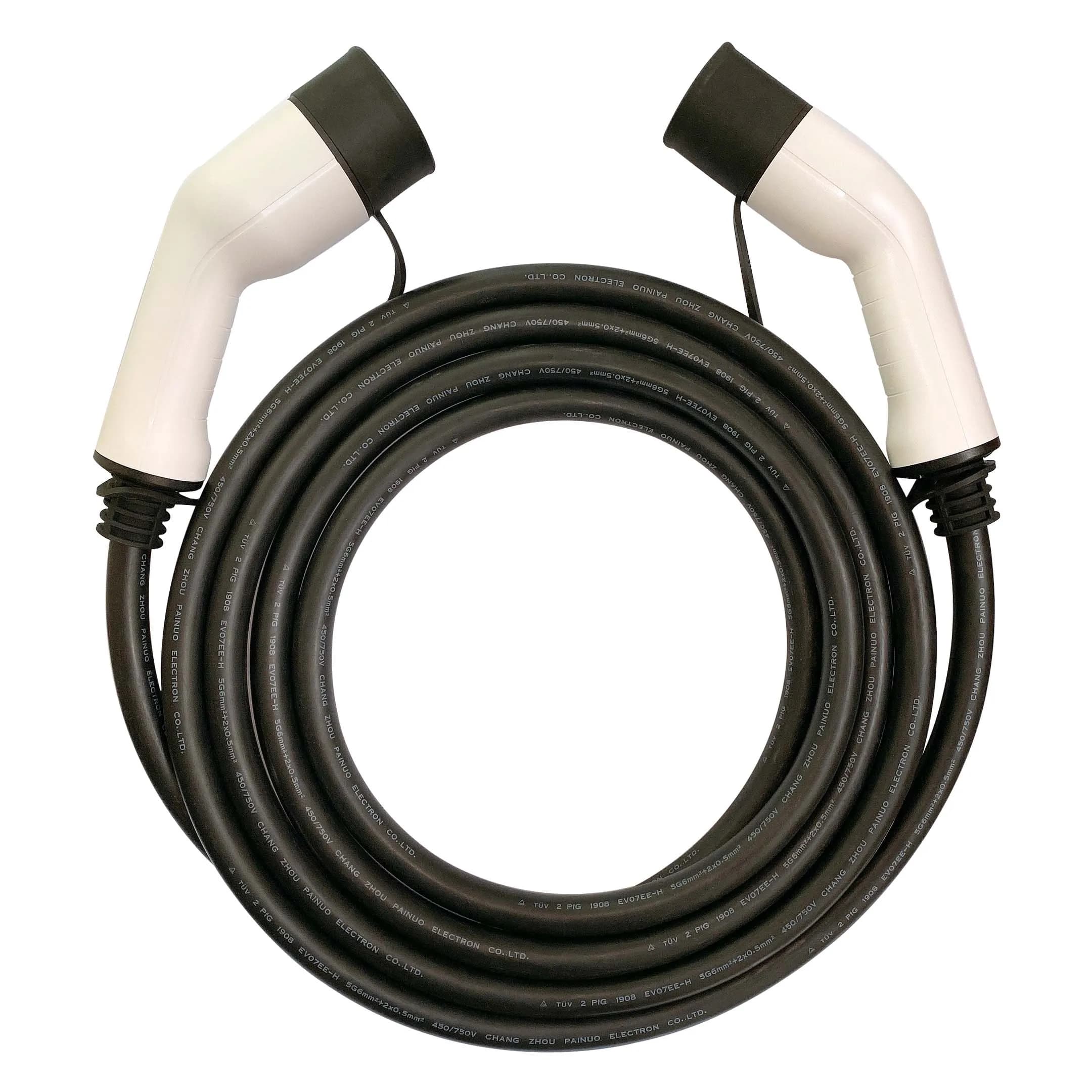 Electric car charger EV charging cable 16A-32A single-phase three-phase 22kw IEC62196 EVSE kit