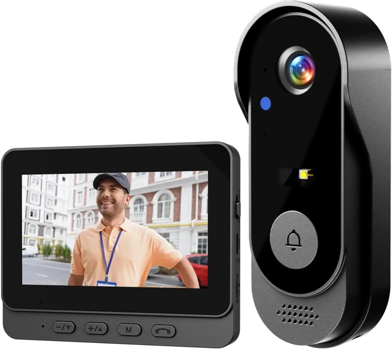 Campanello Video Wireless con Visione Notturna, Audio Bidirezionale, Impermeabile IP66, Nessuna Rete Richiesta
