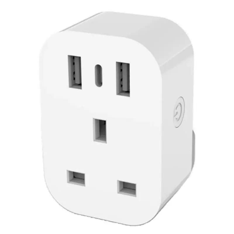 B97A-Home Appliance USB Type C Tuya Wifi Smart Plug UK Smart Socket Phone Works For Alexa Google Home UK Plug