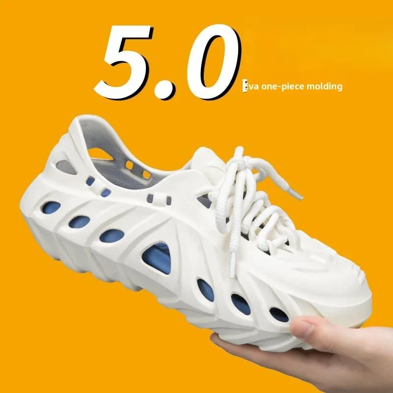 Nuove Scarpe Estive 2026 per Coppie con Lacci e Fori, Leggere, Antiscivolo, Impermeabili, Traspiranti, Sandali da Spiaggia in EVA
