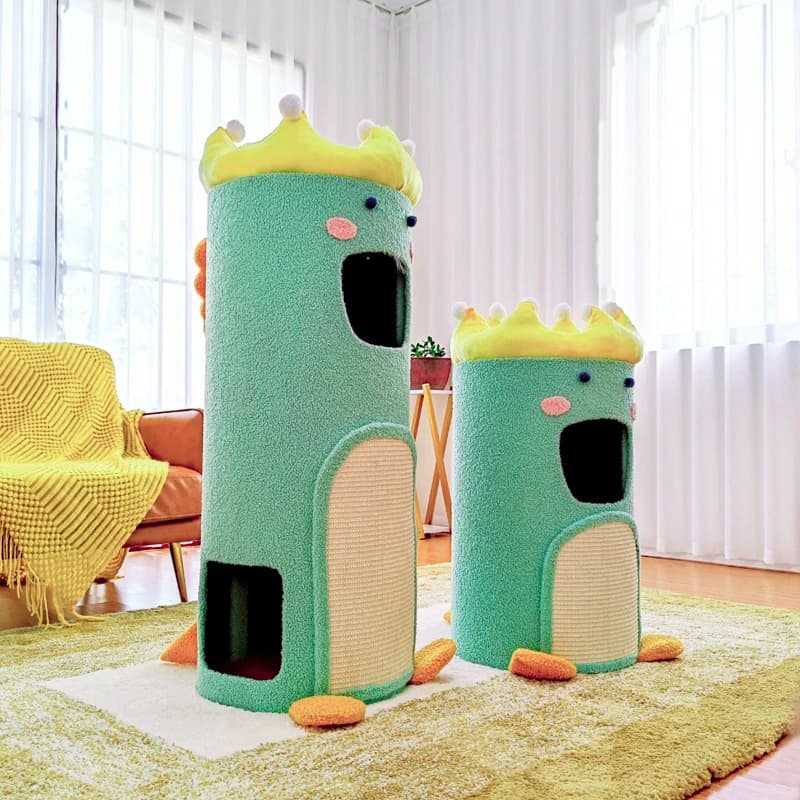 ‌ Casa sull'albero per gatti in sisal premium - Condominio per gatti a 2 livelli con letto, struttura da arrampicata per animali domestici salvaspazio per uso piatto in studio, tutto l'anno