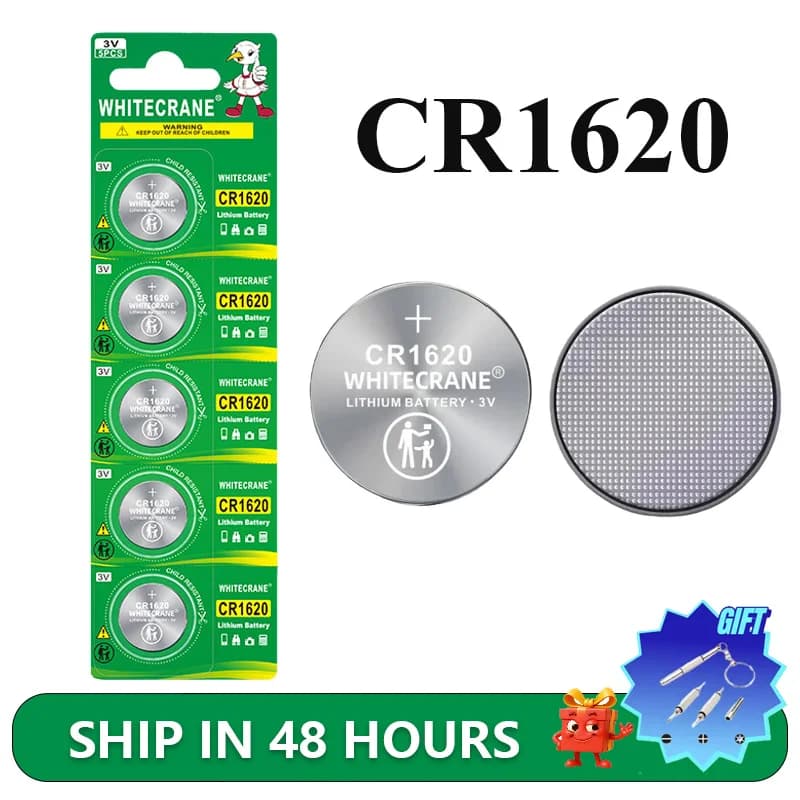 CR1620 3V batterie al litio batteria a bottone BR1620 LM1620/5009LC CR1620H 80mAh cella a bottone per orologio e smart lock giocattolo cardato