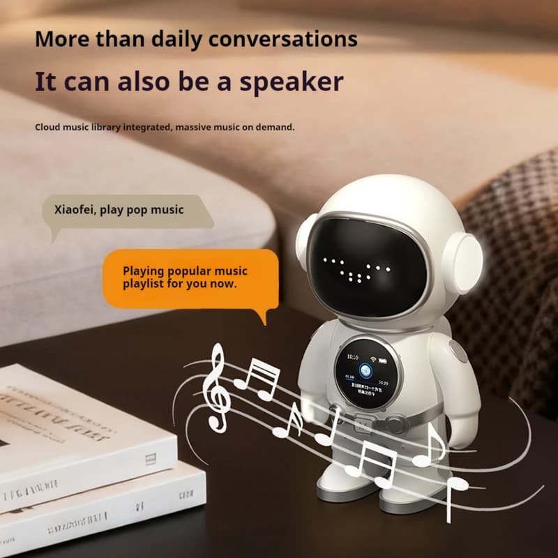 New AI Smart Robot with Wifi, Bluetooth, Vocal Control, Chat Companion, Machine for Hanging Up and Speaker from Children's Desk