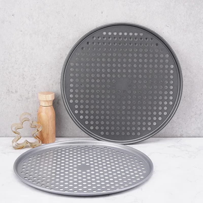Pizza tray thickened with oven hole cheese pizza baking tray barbecue tray large commercial oven tray