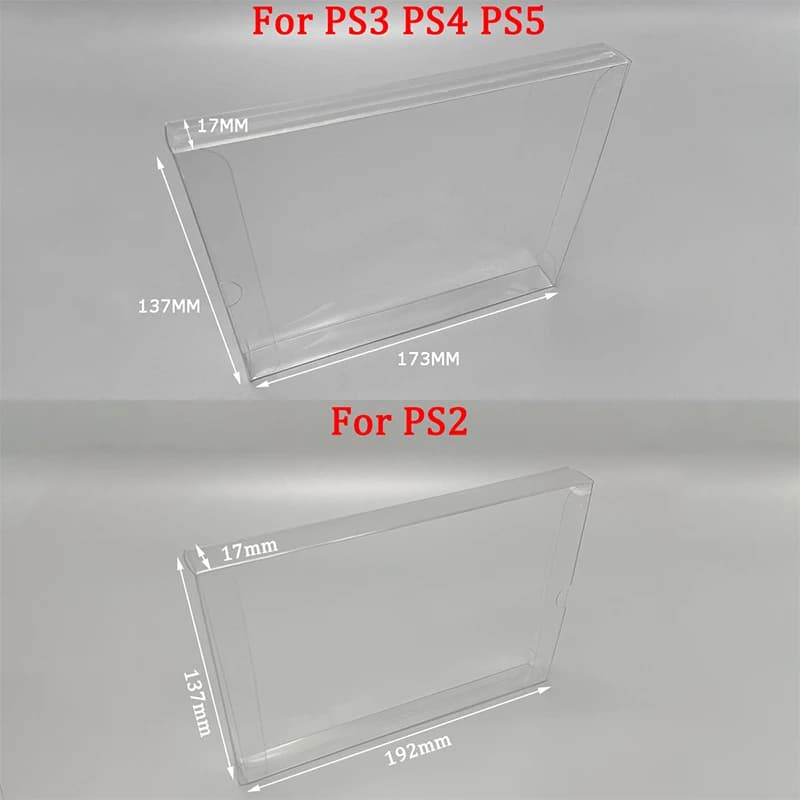 1PC trasparente scatola di copertura trasparente per PS5 PS4 PS3 PS2 collezione di carte da gioco custodia custodia protettiva in PET accessorio