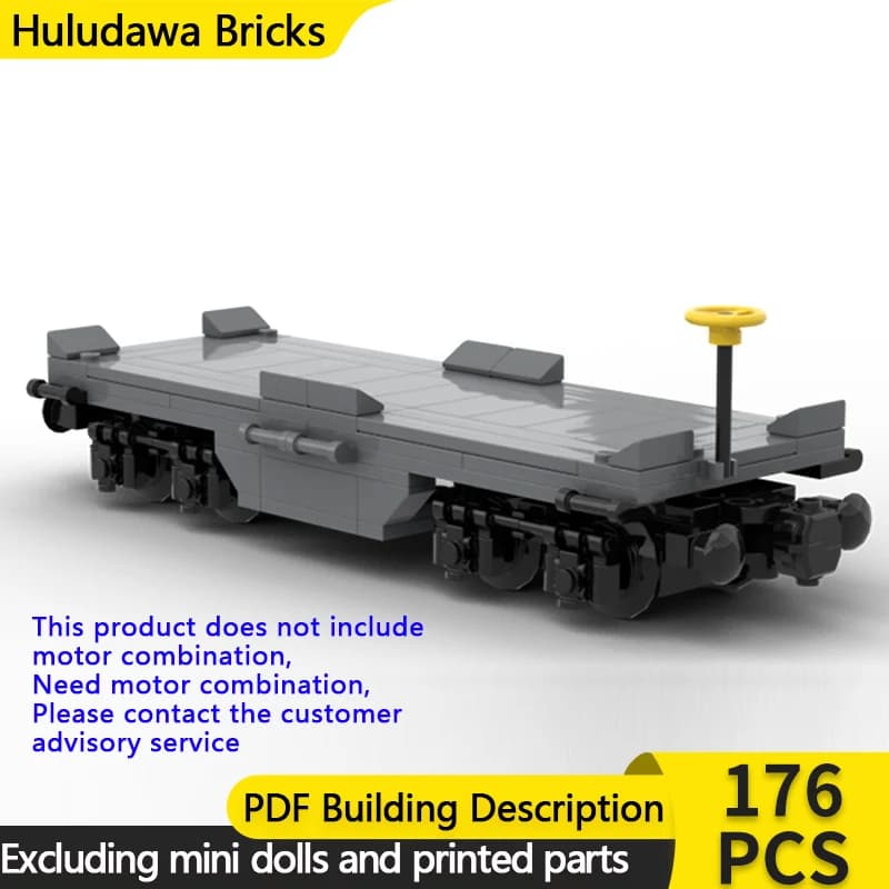 City Car Model MOC Building Bricks Railway Container Flat Car Modular Technology Gifts Holiday Assemble Children Toys Suit
