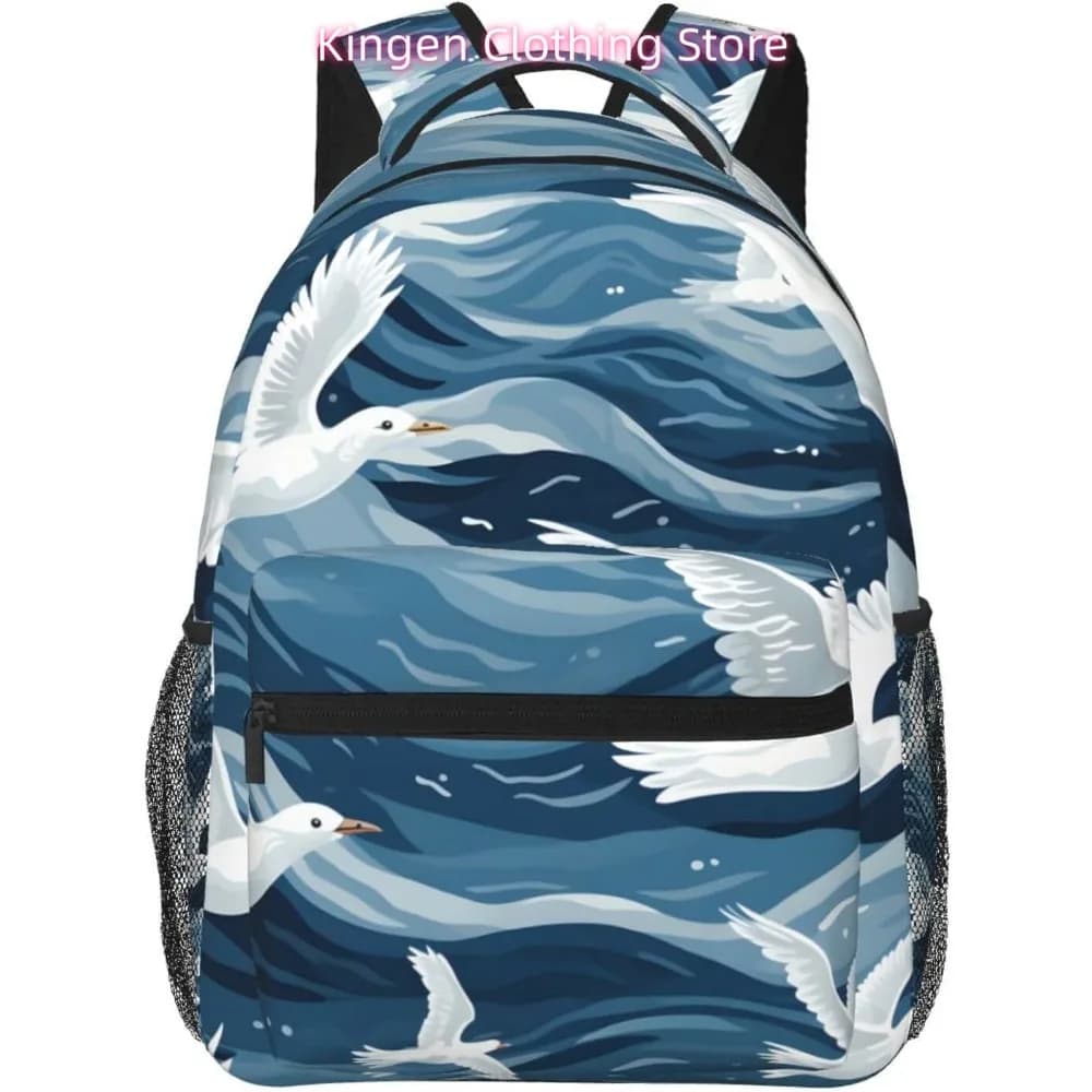 borsa per laptop ritorno a scuola Funny Seagulls Zaino per laptop leggero Leggero multiuso da viaggio Zaino casual Colle unisex