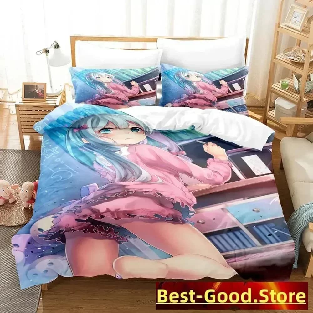 Set di Biancheria da Letto Sagiri Izumi 2023, Disponibile in Varie Misure, per Adulti e Bambini, Set Copripiumino Anime per Camera da Letto