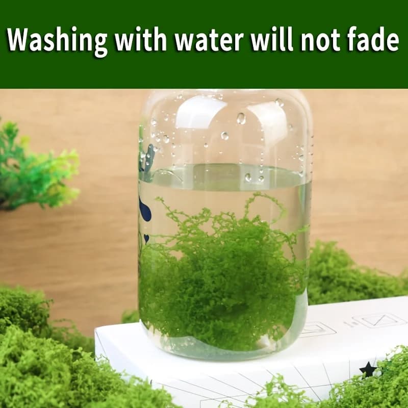 Muschio simulato da 100 g, decorazione micro paesaggio in seta di muschio verde, decorazione paesaggio acquario con piante verdi in vaso da prato fai da te