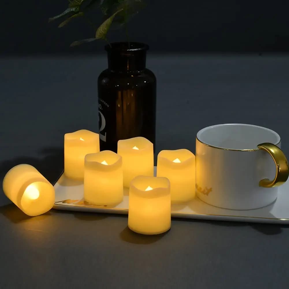 24 pcs/set creative white flameless candle Halloween Christmas wishing LED flameless LED candle light tea light hot candle light