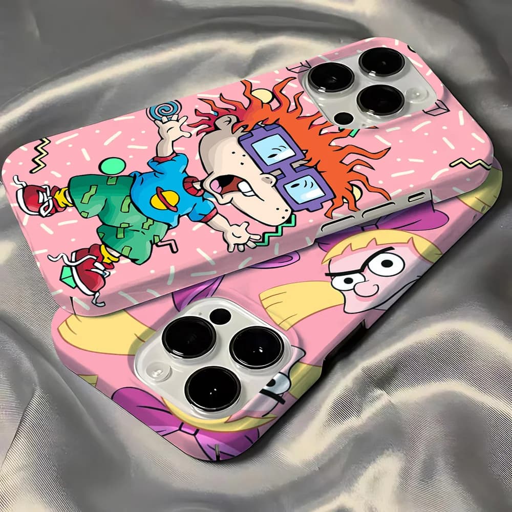 Hot Cartoon R-Rugrats Dinosaur Phone Case for IPhone 16 15 14 13 12 11 Pro Max XS XR XSMax 6 7 8 Plus Glossy HD Hard PC Cover