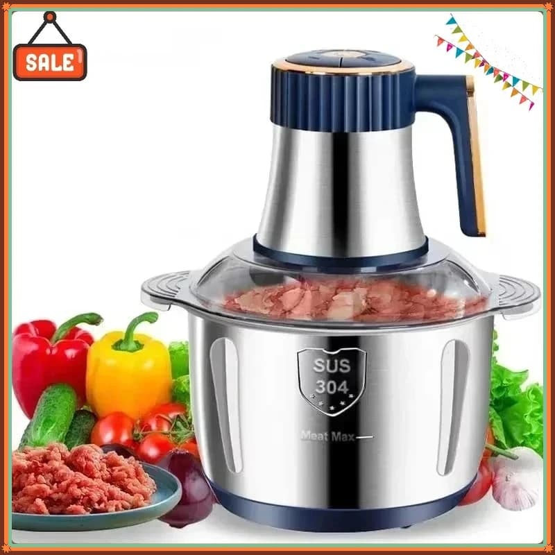 Tritacarne Elettrico Multifunzione da 5L, Frullatore e Processore da Cucina per Verdure e Alimenti